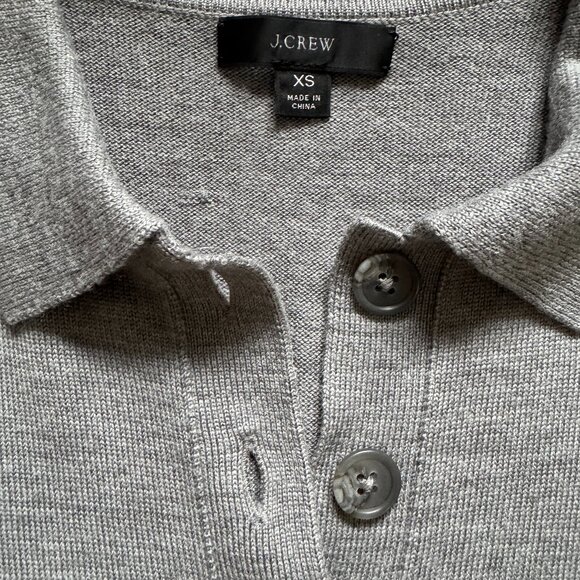 J. Crew Collared Merino Wool Midi Sweater Dress Sz XS Gray - Picture 2 of 2